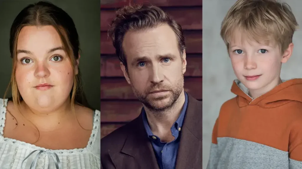 Harry Potter and the Chamber of Secrets: Actors Cast as Moaning Myrtle, Arthur Weasley, and Colin Creevey! A three-panel composite photo showing actors cast as characters from Harry Potter and the Chamber of Secrets, featuring Moaning Myrtle on the left, Arthur Weasley in the middle, and Colin Creevey on the right.