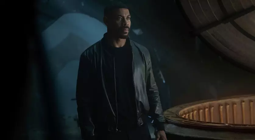 Aaron Pierre as John Stewart appear in a scene from Episode 7 of HBO's sci-fi detective series Lanterns